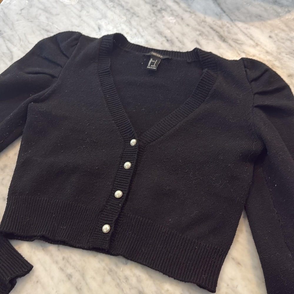 Forever 21 Black Knit Cardigan